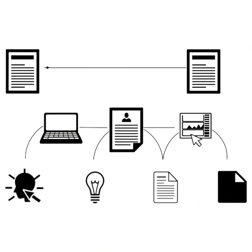 Bir fikir ampulünden başlayıp, bir belgeye (BIP) dönüşen, ardından e-posta listeleri, forumlar ve geliştirici toplantıları gibi tartışma platformlarını simgeleyen ikonlara giden ve son olarak "kodlama" ve "test etme" aşamalarını gösteren basit bir süreç grafiği.